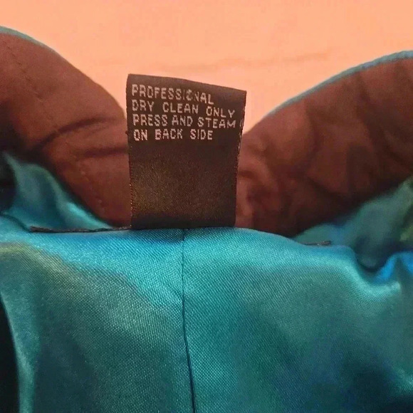 VTG Silkland 100% Silk Beaded Full Zip Quilted Jacket Brown Green Size Medium - Picture 6 of 8